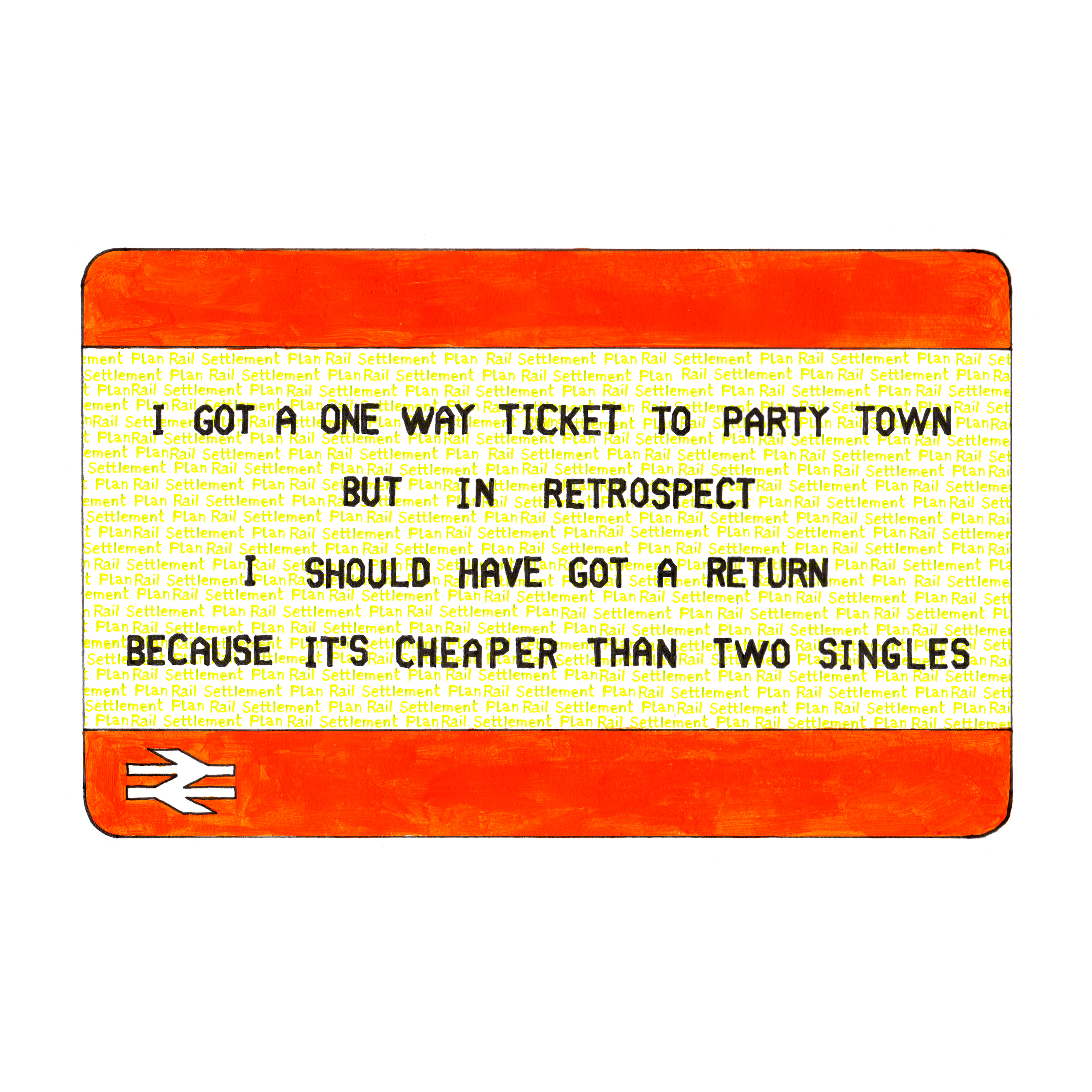 Party Town Postcard / Sticker / Poster