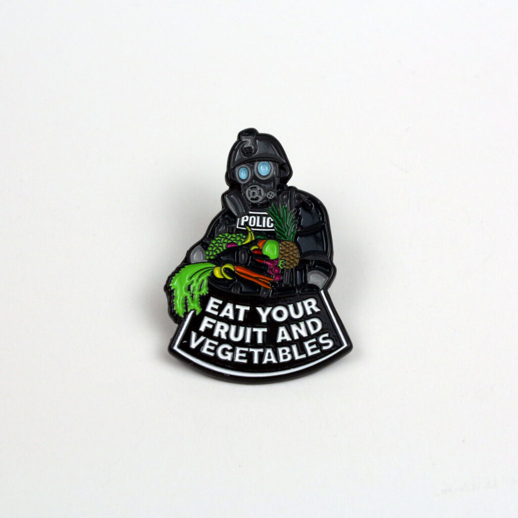 Police - Eat Your Fruit & Vegetables - Enamel Badge